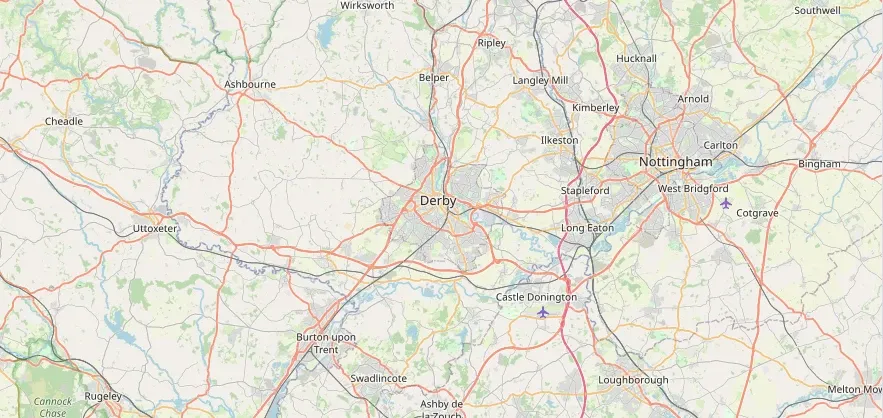 Map of the Derby area we cover